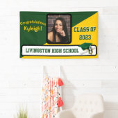 Groen, goud en wit Afstuderen Spandoek (Insitu)