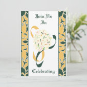 Groen, Goud en Wit, de Uitnodiging van het Weddens (Staand voorkant)