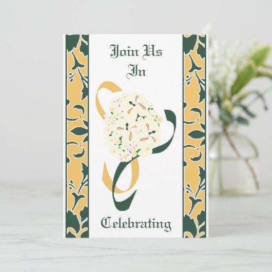 Groen, Goud en Wit, de Uitnodiging van het Weddens (Staand voorkant)