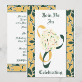 Groen, Goud en Wit, de Uitnodiging van het Weddens (Voorkant / Achterkant)