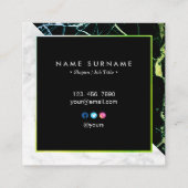 Groen goud en wit marmer Square Visitekaartje (Achterkant)