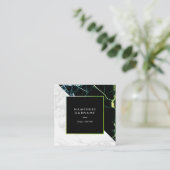 Groen goud en wit marmer Square Visitekaartje (Staand voorkant)