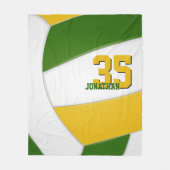 groen goud en witte teamkleuren volleybal fleece deken (Voorkant)