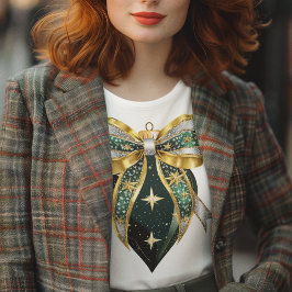 Groen Goud en Zilver Ornament en boog Tri-Blend Shirt