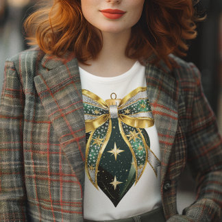 Groen Goud en Zilver Ornament en boog Tri-Blend Shirt