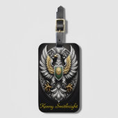 Groen Goud en Zilveren Adelaar Bagagelabel (Voorkant (verticaal))