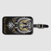 Groen Goud en Zilveren Adelaar Bagagelabel (Voorkant (horizontaal))