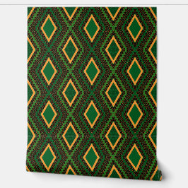 Groen Goud en Zwart Geometrische Tribal Style Prin Behang