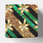 Groen goud- en zwarte faux Glitter Gold Diamond Bo Bedankdoosjes (Bovenkant)