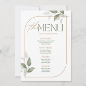 Groen & Goud Esthetische Repetitie, Huwelijksmenu Kaart (Voorkant)