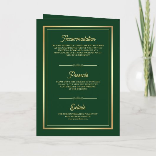 Groen Goud Etnische Olifanten Indiase QR Code Brui (Achterkant)