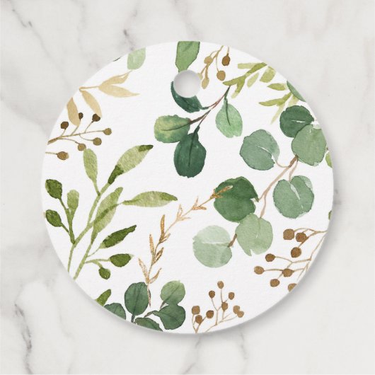 Groen Goud Eucalyptus Baby Shower Bedankjes Labels (Achterkant)