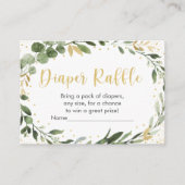 Groen Goud Eucalyptus Baby shower Luier Raffle Informatiekaartje (Voorkant)