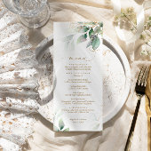 Groen & Goud Eucalyptus Bloemen Bruiloft Menu