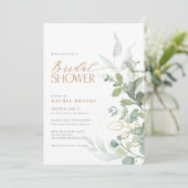 Groen Goud Eucalyptus Boho Vrijgezellenfeest Kaart (Staand voorkant)