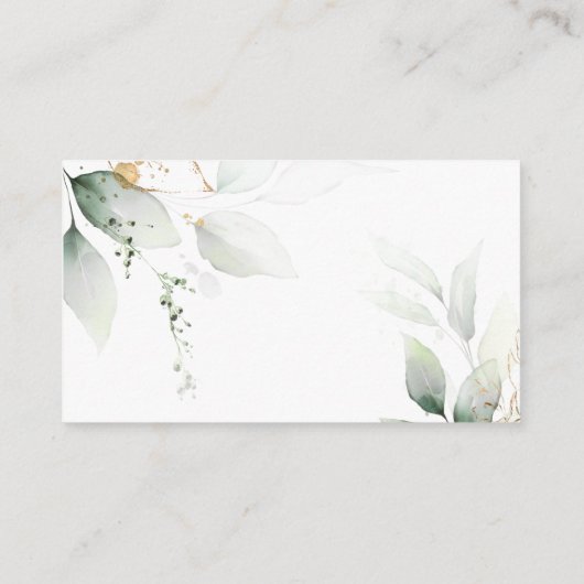 Groen & Goud Eucalyptus Bruiloft QR Code RSVP Informatiekaartje (Achterkant)