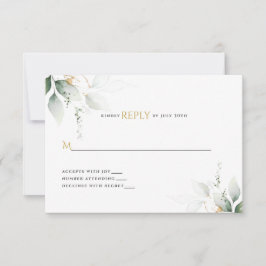 Groen & Goud Eucalyptus Bruiloft RSVP Kaartje