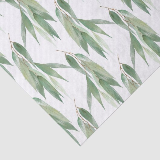 Groen Goud Eucalyptus Glitz Bruiloft Tissuepapier (Detail)