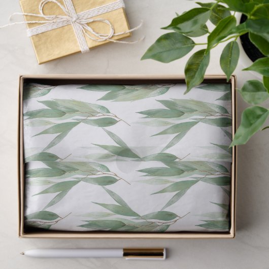 Groen Goud Eucalyptus Glitz Bruiloft Tissuepapier (Geschenk)