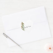 Groen Goud Eucalyptus Glitzy Bruiloft Hart Sticker (Envelop)