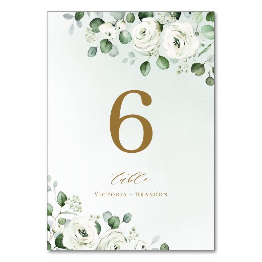 Groen goud eucalyptus groen bloemenbruiloft kaart (Voorkant)