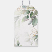 Groen & Goud Eucalyptus Huwelijkscadeau Label Cadeaulabel (Achterkant)