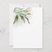 Groen Goud Eucalyptus Rouw Dank u Kaart (Achterkant)