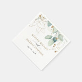 Groen Goud Eucalyptus Rustiek Huwelijk Servet (Hoek)