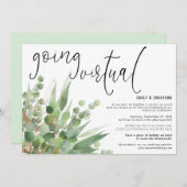 Groen Goud Eucalyptus Script Going Virtuele Bruilo Kaart (Voorkant / Achterkant)