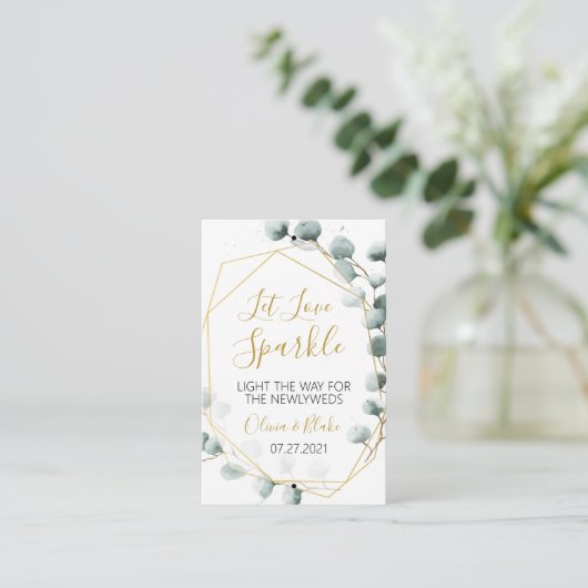 Groen & Goud Eucalyptus Sparkler Label (Staand voorkant)