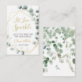 Groen & Goud Eucalyptus Sparkler Label (Voorkant / Achterkant)