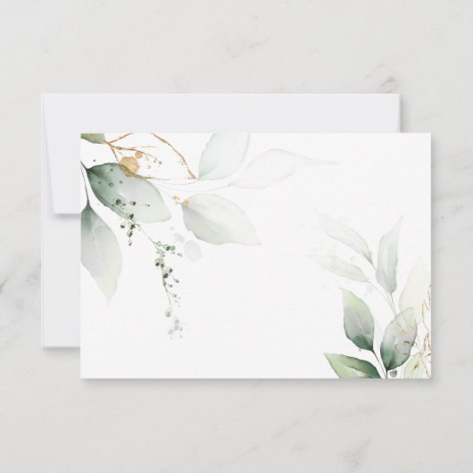 Groen & Goud Eucalyptus VAR 1 Bruiloft RSVP (Achterkant)