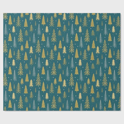 Groen Goud Fancy Glitter Cadeaupapier (Vlak)