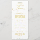 Groen & Goud Fancy Kalligrafie Bruiloft Diner Menu (Voorkant)
