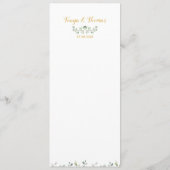 Groen & Goud Fancy Kalligrafie Bruiloft Diner Menu (Achterkant)