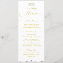 Groen & Goud Fancy Kalligrafie Bruiloft Diner Menu