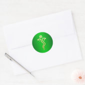 Groen Goud Feestelijke Ganesh / Indiase God Ronde Sticker (Envelop)