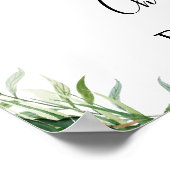 Groen Goud Foliage Safari Baby shower Welkomstbord Poster (Hoek)