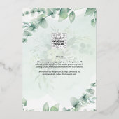 Groen Goud Folie FOTOCODES Huwelijksdatum Bewaren Uitnodiging (Achterkant)
