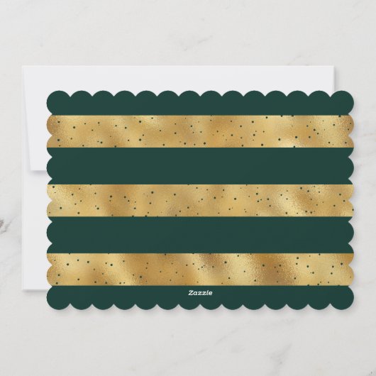 Groen Goud Foto Vrolijk Kerstfeest Kaart (Achterkant)