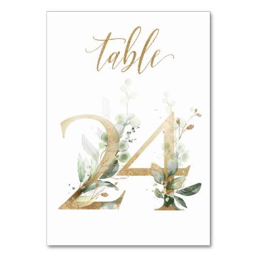 Groen & goud gebladerte, Tafel 24, Tafelnummer (Achterkant)