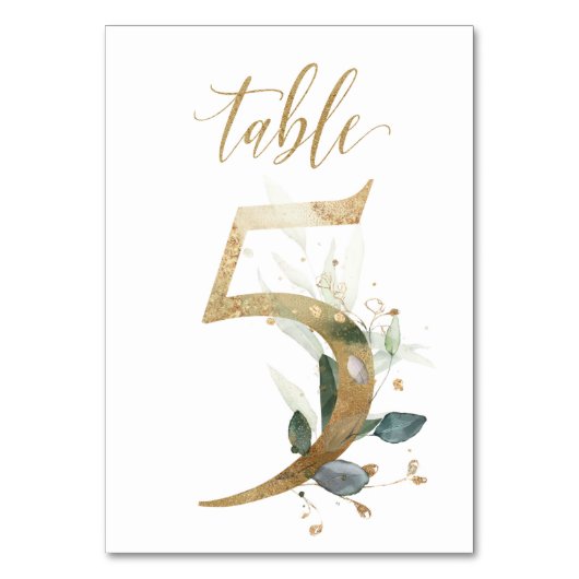 Groen & goud gebladerte, Tafel 5, Tafelnummer (Voorkant)