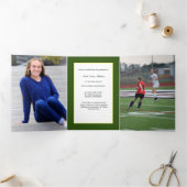 Groen & Goud Geel Foto Afstuderen Aankondiging (Binnen)