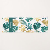 Groen Goud Geel Tropische Natuur Palmpatroon Yogamat (Voorkant (horizontaal))