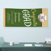 Groen Goud Gefeliciteerd Afgestudeerd Honkbal Afst Spandoek (Beurs)