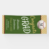 Groen Goud Gefeliciteerd Afgestudeerd Honkbal Afst Spandoek (Horizontaal)