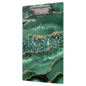 Groen Goud Geode Marmer Aangepaste Naam Klembord (Links)