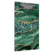 Groen Goud Geode Marmer Aangepaste Naam Klembord (Rechts)