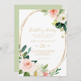 Groen & Goud Geometrisch 60e Verjaardagsfeest Kaart