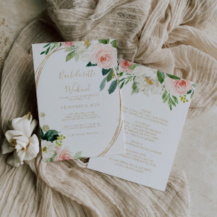 Groen & Goud Geometrisch Bachelorette Weekend Kaart